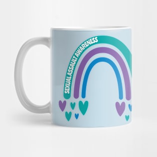 Sexual Assault Awareness Rainbow with hearts Mug